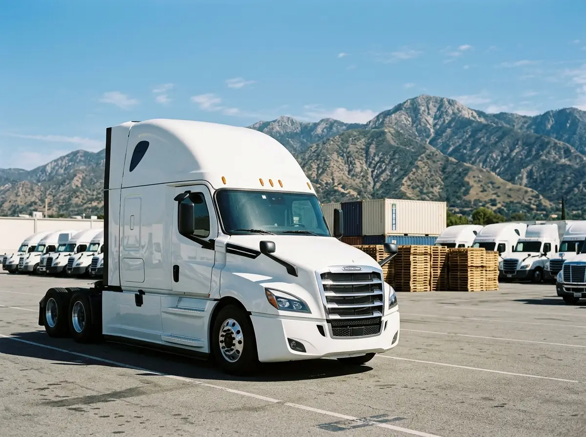 White Freightliner Cascadia